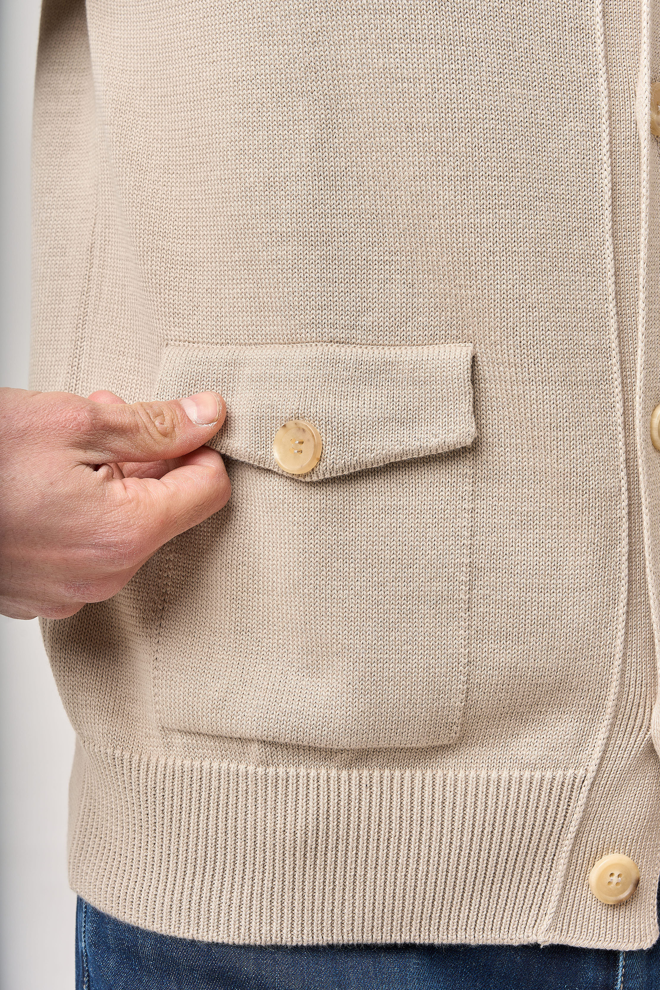 ジャケット・アウター sheller Brilliant bicolor cardigan beige Cream Cardigan Sweaters for Women Short Crew Neck Cardigan